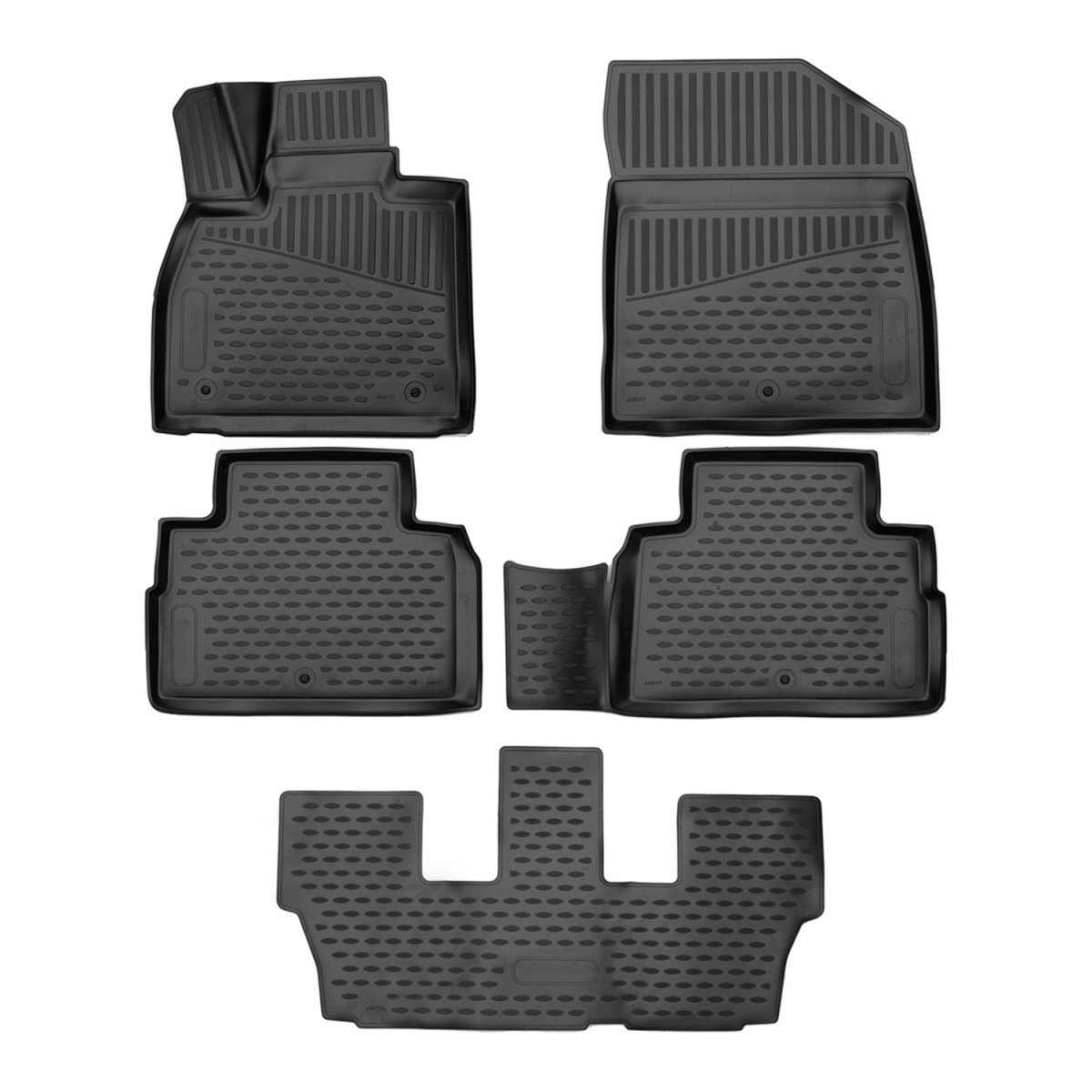 Hyundai Palisade Floor Mats - Omac - 3D TPE - Black - 2020-2025